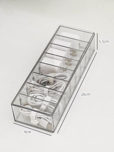 Desktop Cable Storage Box with Cover Charging Cable Organizer Home Essential Wire Rangement Tool Plastic Box for Office Use