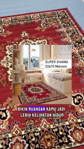 SUPER SHAMA Karpet Lantai 160X210 SS615 Maroon