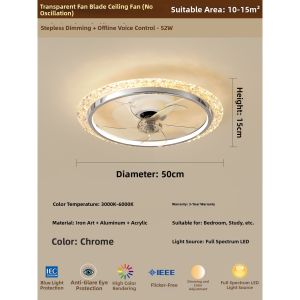 LANGSHANGZHAOMING | Bauhaus Modern Simple 360 Swivel Ceiling Fan Light