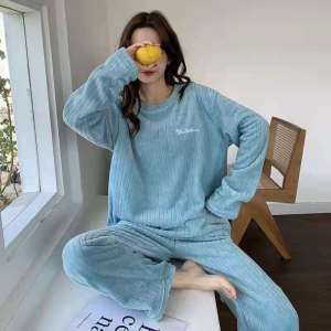 JIFANPAUL | Warm Coral Fleece Sleepwear Set
