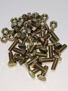 Baut Mur Kuning - Baut 10/6mm x 25cm (Paket 50pcs)