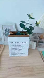 (พร้อมส่งจากไทย) ถุงกระดาษ ถุงกระดาษคราฟ มี 2 ขนาด แจกันกระดาษใส่ดอกไม้ พร็อพถ่ายรูป ตกแต่งบ้านมินิมอล