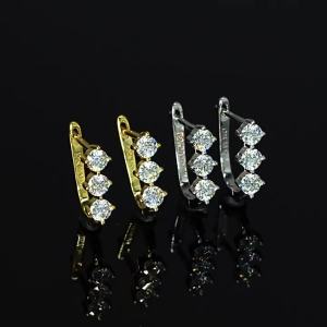 925 Silver 0.3 Carat * 2 Moissanite Classic Retro Elegant Temperament Versatile High Quality Mens and Womens Earrings