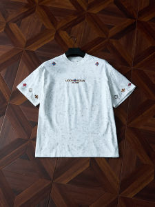 OUMULONG | Dye Embroidery Lightweight Breathable Mens T-Shirt