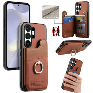 szhaiyu | Ring Phone Case for Samsung Galaxy S26 Ultra S25 S24 S23 S22 Plus A57 A17 A37 A56 A36 A26 Leather RFID Wallet Holder Card Cover
