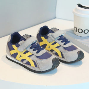 Childrens Sports Shoes Leather Surface Waterproof Anti-Kick Wear-Resistant Autumn Style for Boys And Girls Ages 1 to 7