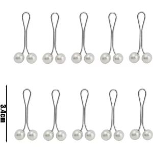 10ชิ้นเข็มขัดรัดเอวไข่มุกเข็มขัดปรับได้กระโปรงกางเกงสำหรับผู้หญิงตัวยึดโลหะผสมสายรัดหลากเข็มขัด