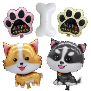 Cartoon Dog Balloons Party Decoration Childrens Birthday Setup Props Animal Theme Husky Shape Helium Balloons Outdoor Use