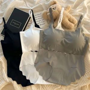 Girls ice Silk Seamless Underwear Bra Sports Suit Students Underwear Without Steel Ring Developmental Period Underwear