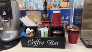 2 Layer Coffee Bar Organizer Wooden Coffee Bags Storage Rack with Drawer Large Capacity 5 Grids Countertop Storage Shelf Kitchen Spice Rack Tea Condiment Storage Organizer Space Saver