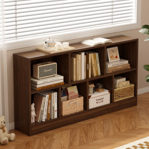 Solid Wood Low Bookcase Home Storage Cabinet Walnut Wood Grid Cabinet Floor Standing Free Combination Bedroom Living Room Storage Cabinet