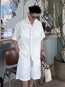 JIARONG | Linen Lyocell Short Sleeve Shirt & Shorts Set