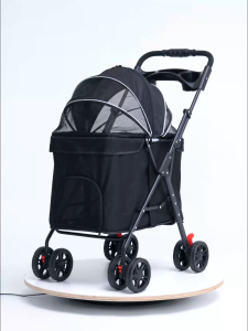 รถเข็นสุนัข 70CMตะกร้าสูง โลหะหนา พับได้ด้วยปุ่มเดียว รับน้ำหนักสูงสุด 40KG รถเข็นแมว รถเข็นสัตว์เลี้ยง รถเข็นสัตว์ 4ล้อ รถเข็นสุนัขใหญ่ ถเข็นสุนัขและแมว