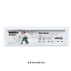 Turzx 8.8 Inch LCD Monitor IPS Display 1920x480 Easy Type-C Driver Multi-themes MOD Freely Aida 64Black / White