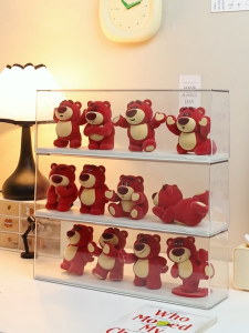 Lotso Bear Display Storage Box Organizer Transparent Stackable Toys Doll