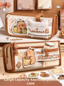 MONLEYTA | Large Capacity Pencil Case Set For Girls Students Multifunctional Stationery Storage Bag Animal Print Canvas Pencil Box For Boys And Girls