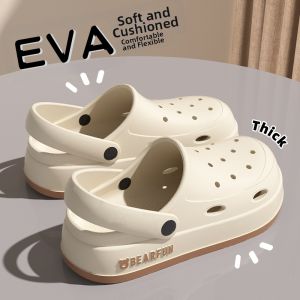 Cute Coal Ball Themed Summer Outdoor Wearable Couples EVA Beach Head Cover Slippers Womens Summer Flip Flops Casual Home Shoes
