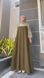 Ellena Set Hijab by Spassy x Dumma / Gamis Maxi Dress Setelan Jilbab / Bahan Ceruty Babydoll Full Furing / LD 120 PB 140