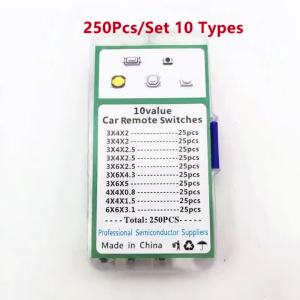 100/200/250Pcs Car Key Remote Control Button Microswitch Kit 10 Types Tactile Push Switches for Keys
