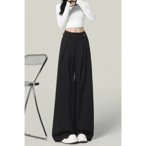 Quần Ống Rộng Ren Nối Dài Cho Nữ Mùa Xuân Thu Quần Ống Rộng Rộng Rãi Thoải Mái Quần Dài Thường Ngày Cạp Cao