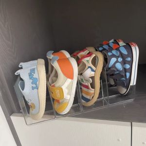 Acrylic Childrens Shoe Cabinet Transparent Simple Design Storage Organizer for Home Use Shoe Rack And Box Breathable Plastic