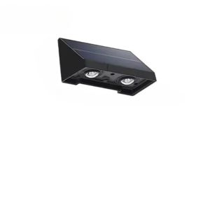 Dual Lens Solar Wall Light Black LED Down Lamp for Outdoor Fence Garden Courtyard Balcony Door Number Illumination Decor