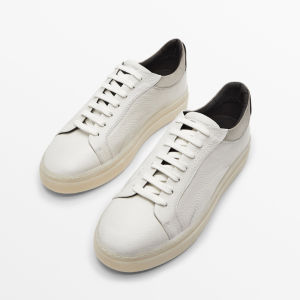 Casual Leather Laced Flat Bottom Sports Shoes Thick Bottom Platform Sneakers Versatile Comfortable Breathable round Toe Board Shoes