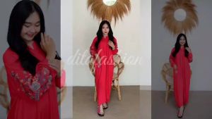 Gamis Bordir By Ditafashion Katun Rayon Premium Busui Lengan Panjang