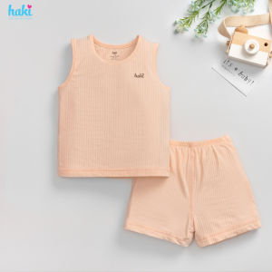 Bộ quần áo sát nách cho bé chất liệu Modal tự nhiên cao cấp siêu mềm mịn set sơ sinh cho bé tới 3 tuổi vải sồi xuất khẩu HAKI BM005 (4-15kg) quần áo hè cho bé đồ bộ mặc nhà cho bé