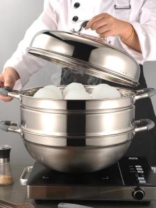 Thickened 304 Stainless Steel Steamer Pot Large Capacity 36cm for Induction Cooker And Gas Stove Home Use Cooking Utensil