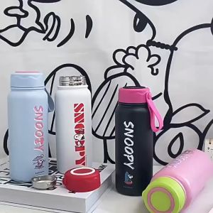 Bình nước giữ nhiệt thể thao 500ml Bình đựng nước học sinh Inox 316 Có dây xách lọc trà Sử dụng nắp nhựa thực phẩm PP an toàn