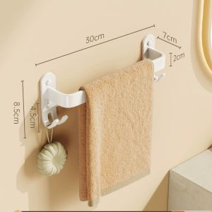 Hanging Towel Rack for Bathroom Space Aluminum No Drilling White