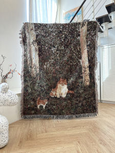 Túi Xách Treo Trang Trí Họa Tiết Mèo Sơn Dầu Phong Cách Cổ Điển Túi Xách Dệt Vuông Tròn Cho Phòng Khách Túi Xách Trang Trí Cho Nhà Máy Khách Sạn