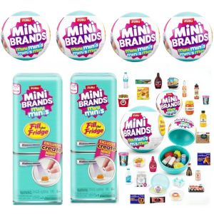 Bandai | ZURU Original Fill the Fridge Mini Fridge Set Mini Brand Ball Series Surprise Mystery Box Toy Dollhouse Decoration Gift Toys