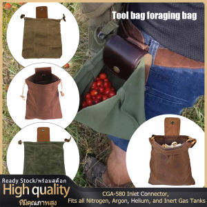 Canvas Foraging Bag Foldable Heavy Tool Bag With Drawstring Suitable For Outdoor Camping Used For Hiking Collecting Treasures And Shells Outdoor Folding Belt Bag