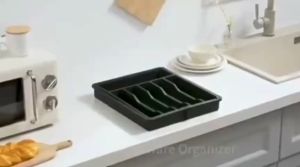 Kitchen Organizer Cutlery Drawer Storage Box Tray Fork Spoon Divider Large Capacity Expandable Tableware Storage Tray