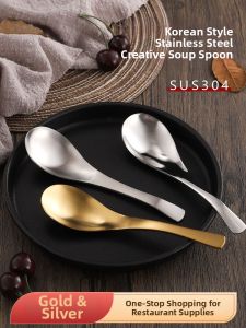 CHUANGGUANJIA | Long Handle Children Small Soup Spoon Golden