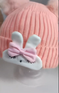 Baby Beanie Cap Kids Knitted Hat Rabbit Girl Hairball Caps Infant Ear Protection Bonnet Warm Thick
