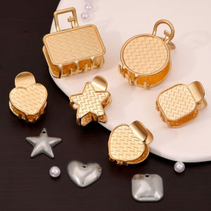 QINGPIN | DIY Song Brocade New Chinese Style Embroidery Cloth Hair Clip Matt Gold