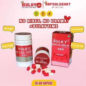 BULKY Penggemuk Penambah Berat Badan WANITA/CEWEK Efektif Alami Terbukti Isi 60 Kapsul