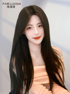 Natural Looking Full Head Wig Womens Long Straight Hair Lace Frontal Wig Anti-Aging Real Human Hair Skin-like Scalp for Younger Look