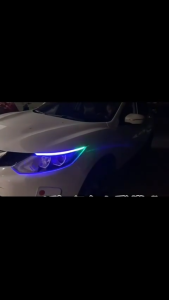 2pc สําหรับรถยนต์ การควบคุมแอพ ไฟเลี้ยว ไฟเดย์ไลท์ LED RGB 12V DRL หลากสี พร้อมรีโมตคอนโทรล