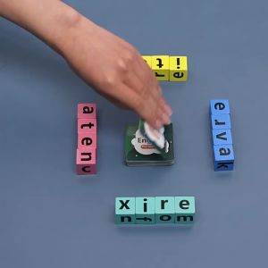 Letter Spelling Block Flash Cards Game English Words Early Educational Toys Early Learning Educational Toys Montessori Toys for Kids Parent Child Game Building Blocks Toys Student