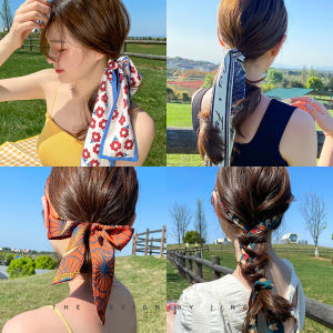 Fancy Silk Scarf Hair Band Female Hair Tie 2021 New Arrival Hair Tie Small Bench Streamer Headband Girl Headdress