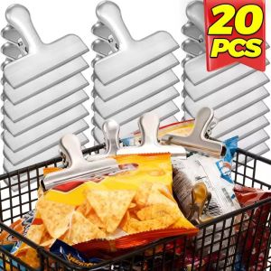 【XZxinzhan】20Pcs Metal Food Bag Clips Stainless Steel Chip Clip Bread Coffee Bag Sealing Clamp Snack Sealing Pocket Clip Heavy Duty Kitchen Clamp