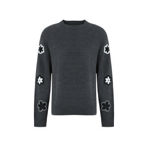 Fano | Áo Sweater Ngắn Phù Hiệu Hoa Văn Đẹp