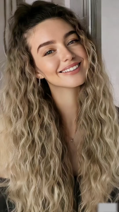 50CM Long Roll Grab Clip Ponytail Wig with Wool Curly Hair Extensions Heat-Resistant Synthetic Fiber Hair That Is Easy to Wear and Care For Smooth and Shiny with Multiple Colors to Choose From Natural Beautiful and Generous