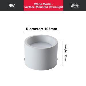 round LED Ceiling Mounted Downlight Smooth Surface Finish for Hallway Balcony Corridor No Punching Required Easy Installation