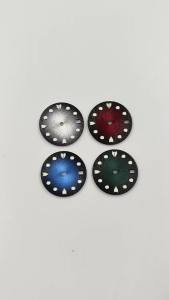 DEBERT | 28.5mm Green Luminous Green/White/Blue/Red Sterile Watch Dial Fit NH35 NH36 Movement Parts Fit 3 oclock crown 3.8 oclock crown