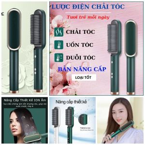 (Loại tốt) Lược điện chải thẳng tóc Uốn tóc làm nóng nhanh với 4 cơ chế nhiệt độ bảo vệ tóc không hư tổn mẫu mới hàng cao câp cách chăm sóc tóc không hư tổn